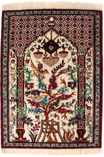 Qom hedvábí Koberec 57x77cm - Perský koberec
