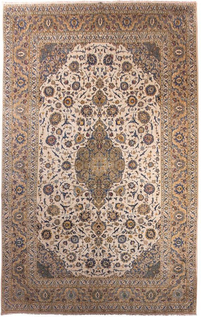Kashan Koberec 295x415cm - Perský koberec - béžová