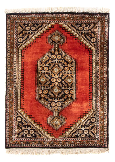 Qom hedvábí Koberec 56x77cm - Perský koberec - oranžová