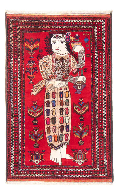 Balúčský koberec 92x145cm - Orientální koberec - červená