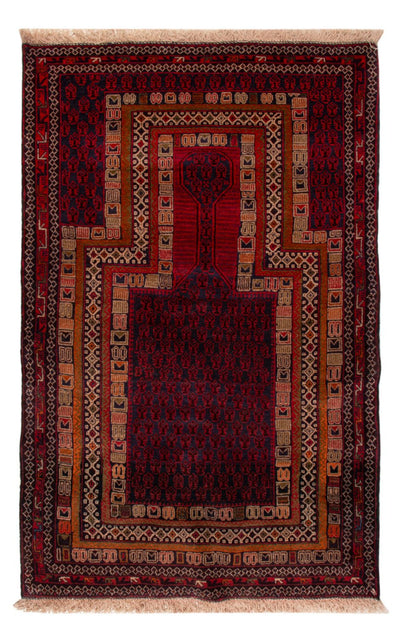 Balúčský koberec 91x138cm - Orientální koberec - červená
