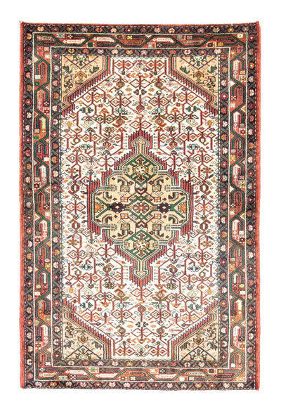 Hamadan Koberec 104x157cm - Perský koberec - béžová