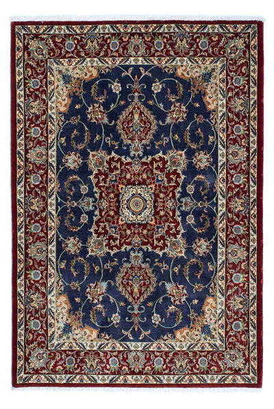 Qom Koberec 133x193cm - Perský koberec - tmavě modrá