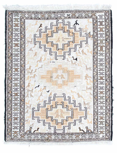 Hedvábný kilim Koberec 71x95cm - béžová