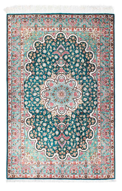 Qom Koberec 100x152cm - Perský koberec - zelená