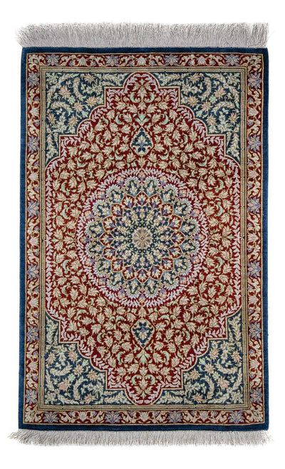 Qom Koberec 53x83cm - Perský koberec - tmavě modrá
