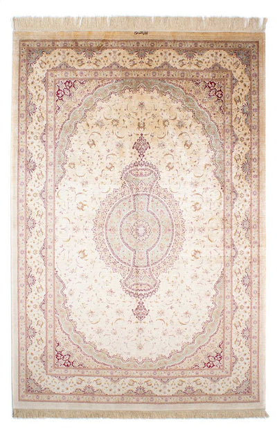 Qom Koberec 158x233cm - Perský koberec - béžová