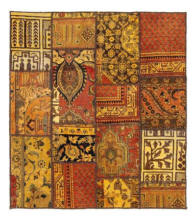 Patchworkový koberec 142x151cm - Perserteppich Wollteppich
