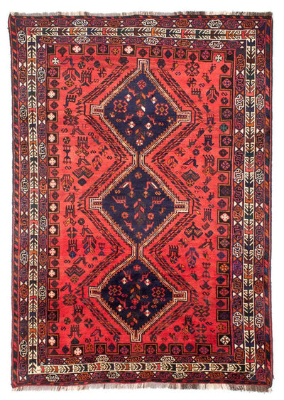 Shiraz Koberec 210x296cm - Perský koberec - světle červená