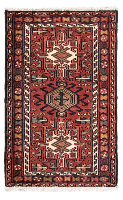 Qaraja Koberec 65x105cm - Perský koberec - tmavě červená