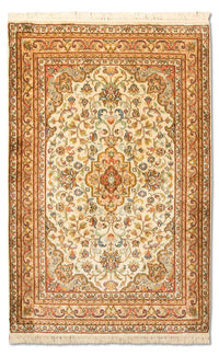 Hedvábný koberec - Kašmírské hedvábí - 123 x 79 cm - béžová – product image