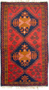 Balúčský koberec 74x129cm - Orientální koberec - Obdélníkový / Červená / 74 x 129 cm Obdélníkový