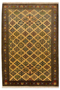 Turkamanský koberec - 157 x 100 cm - zlatá – product image