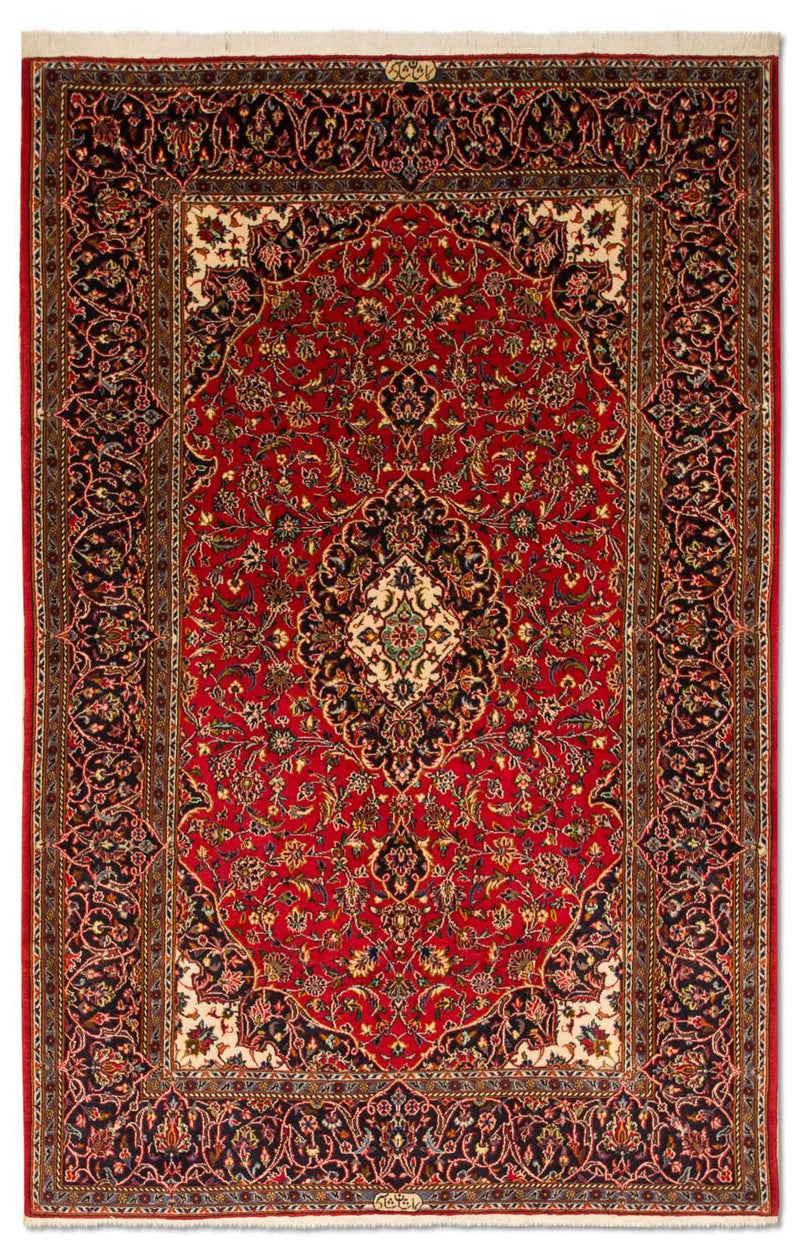 Kashan Koberec 141x216cm - Perský koberec - červená
