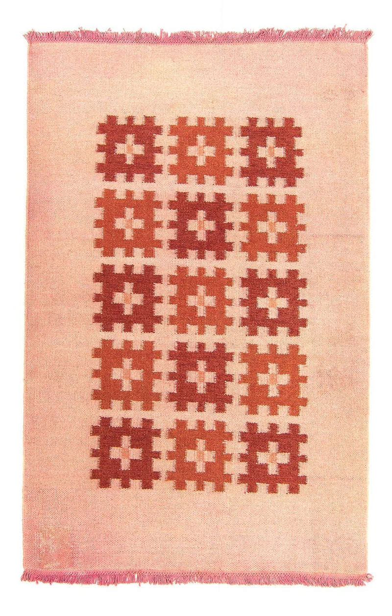 Moderní kilim Koberec 118x179cm - Vlněný koberec - béžová