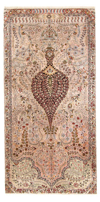 Runner Hedvábný koberec - Čínské hedvábí - 200 x 104 cm - lososová – product image