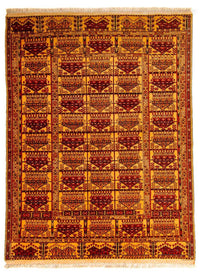 Hedvábný koberec - Afghánské hedvábí - 173 x 126 cm - zlatá – product image