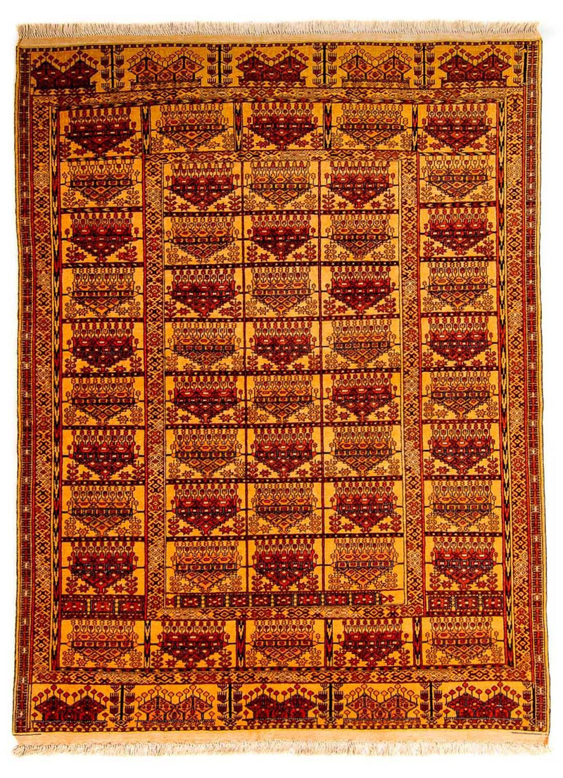 Hedvábný koberec - Afghánské hedvábí - 173 x 126 cm - zlatá