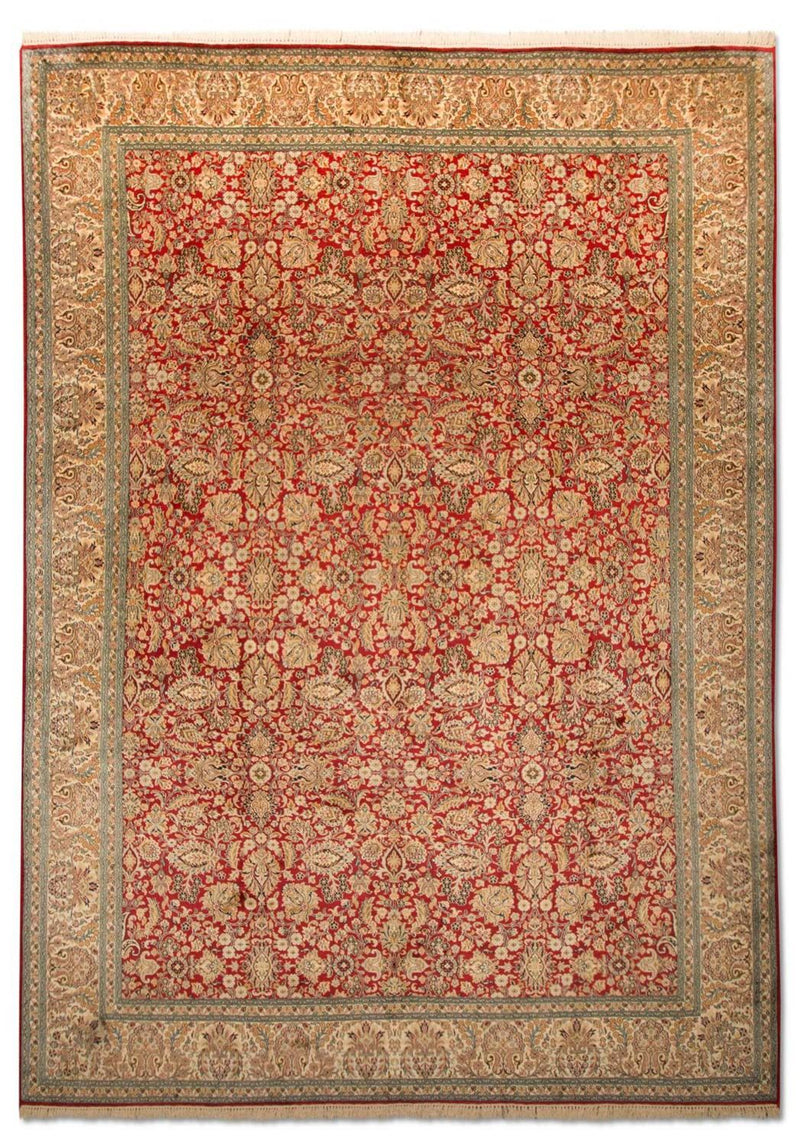 Hedvábný koberec - Kašmírské hedvábí - 311 x 211 cm - červená