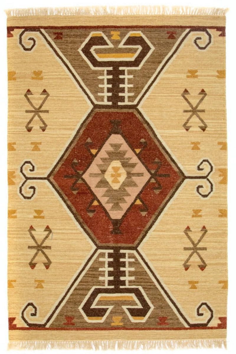 Moderní kilim Koberec 126x187cm - Vlněný koberec