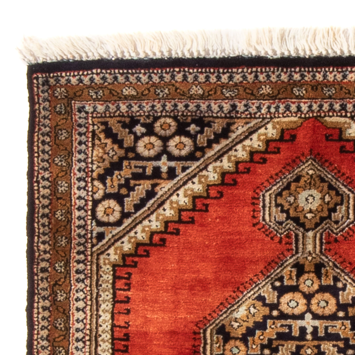 Qom hedvábí Koberec 56x77cm - Perský koberec - oranžová