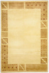 Loribaft Koberec 119x183cm - Vlněný koberec - Obdélníkový / Béžová / 119 x 183 cm Obdélníkový