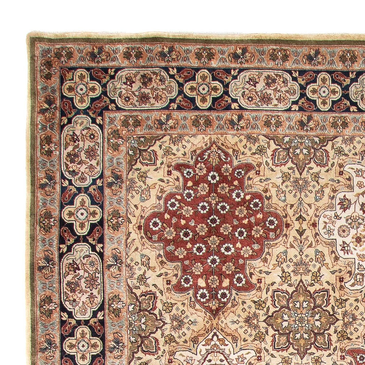 Indo Kashan Koberec 242x320cm - Orientální koberec - béžová