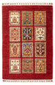 Bakhtiari Koberec 66x101cm - Orientální koberec - tmavě červená