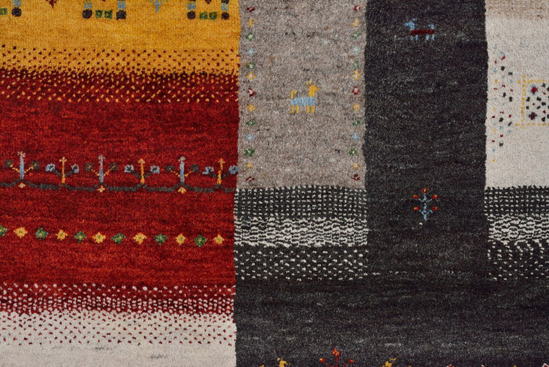 Gabbeh koberec - Loribaft Indus - 347 x 254 cm - světle béžová