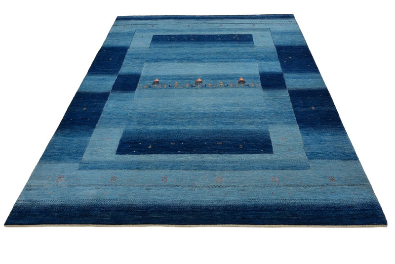Gabbeh koberec - Loribaft Indus - 241 x 175 cm - modrá