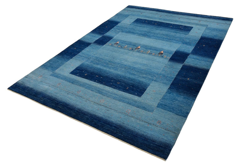 Gabbeh koberec - Loribaft Indus - 241 x 175 cm - modrá