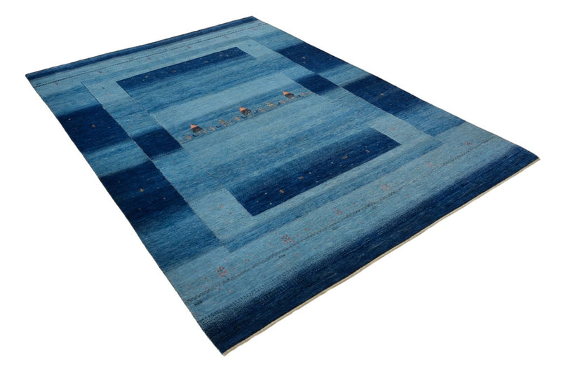 Gabbeh koberec - Loribaft Indus - 241 x 175 cm - modrá
