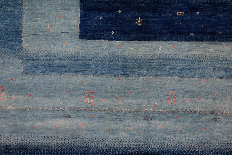 Gabbeh koberec - Loribaft Indus - 241 x 175 cm - modrá