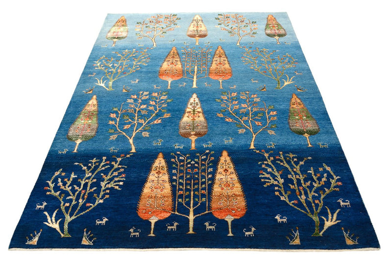 Gabbeh koberec - Loribaft Indus - 203 x 155 cm - mořská modř