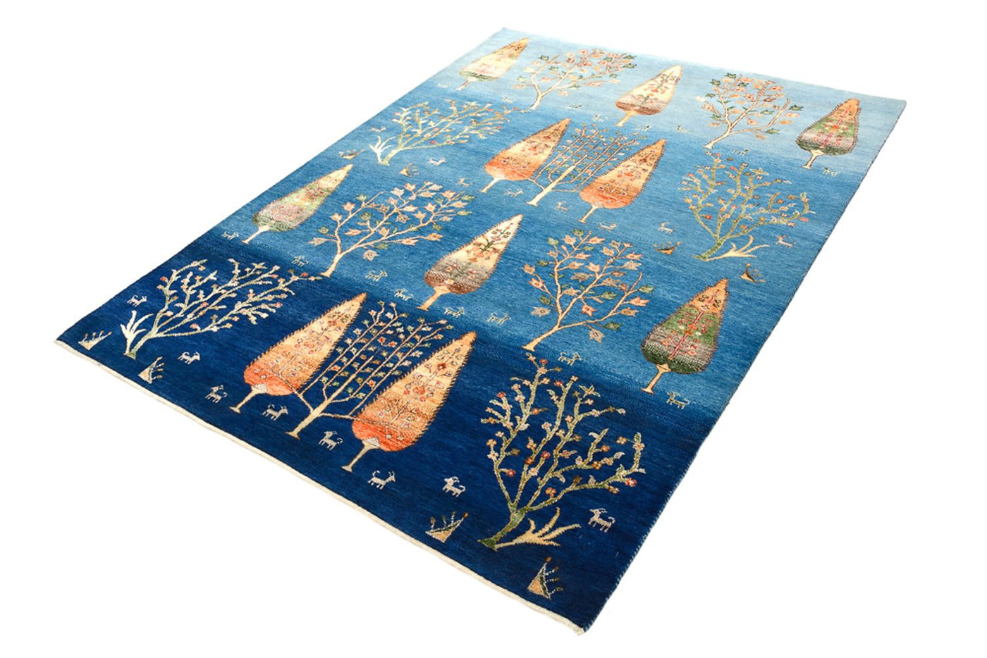 Gabbeh koberec - Loribaft Indus - 203 x 155 cm - mořská modř