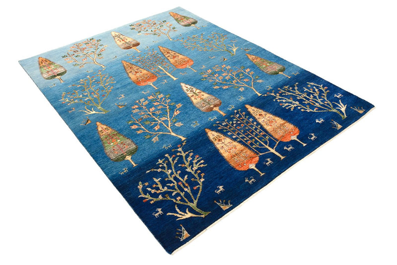 Gabbeh koberec - Loribaft Indus - 203 x 155 cm - mořská modř