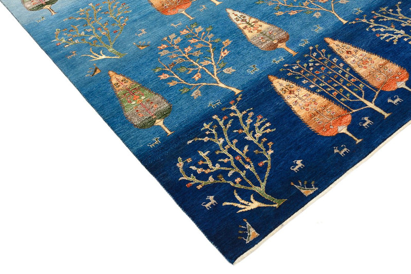 Gabbeh koberec - Loribaft Indus - 203 x 155 cm - mořská modř