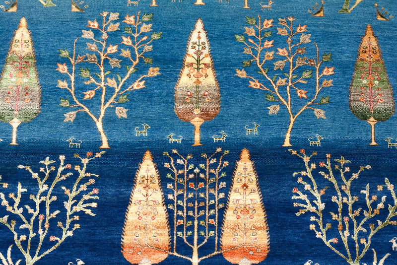 Gabbeh koberec - Loribaft Indus - 203 x 155 cm - mořská modř