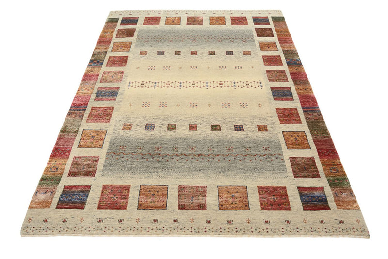 Gabbeh koberec - Loribaft Indus - 207 x 158 cm - tmavě béžová