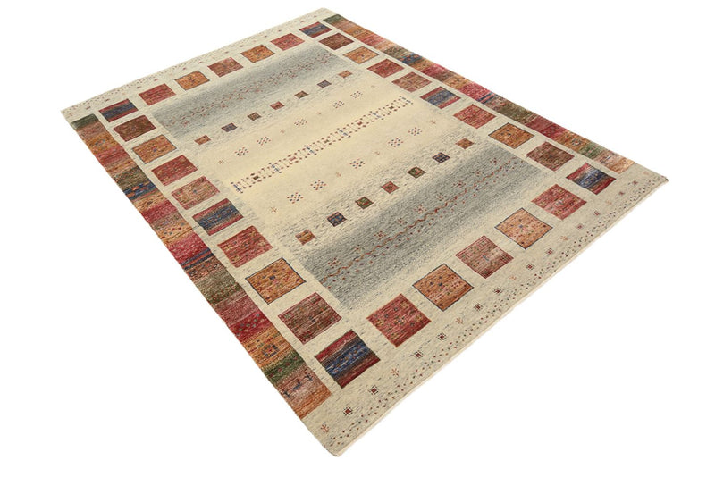 Gabbeh koberec - Loribaft Indus - 207 x 158 cm - tmavě béžová
