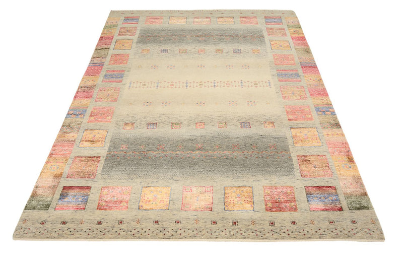 Gabbeh koberec - Loribaft Indus - 207 x 158 cm - tmavě béžová