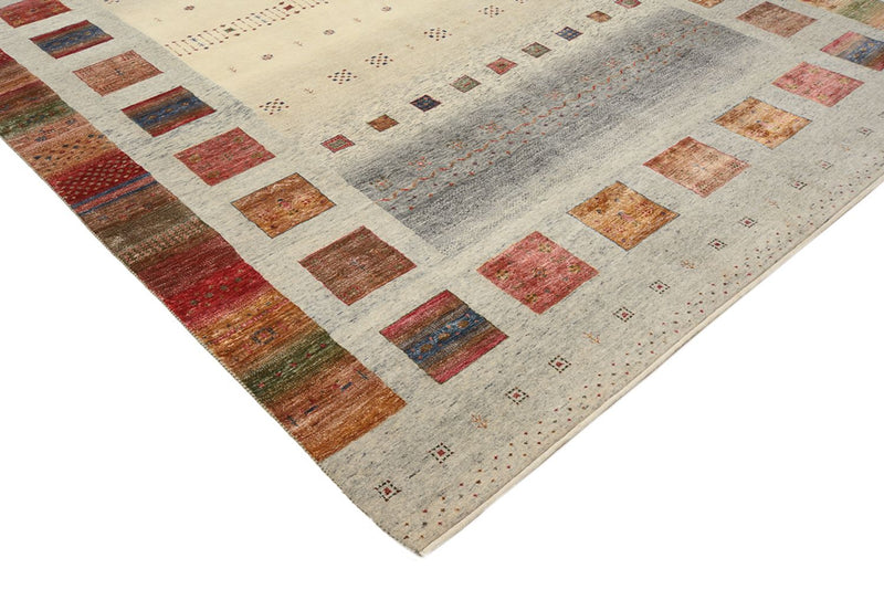 Gabbeh koberec - Loribaft Indus - 354 x 248 cm - tmavě béžová