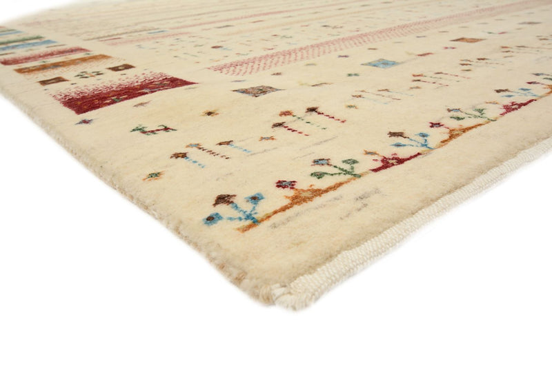 Gabbeh koberec - Loribaft Indus - 201 x 155 cm - světle béžová