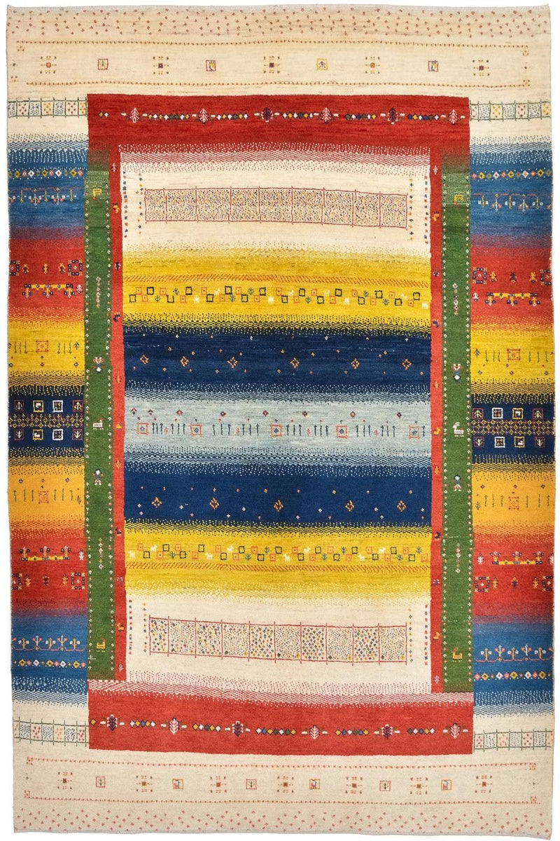 Gabbeh Koberec - Loribaft Perský - 225 x 146 cm - vícebarevné