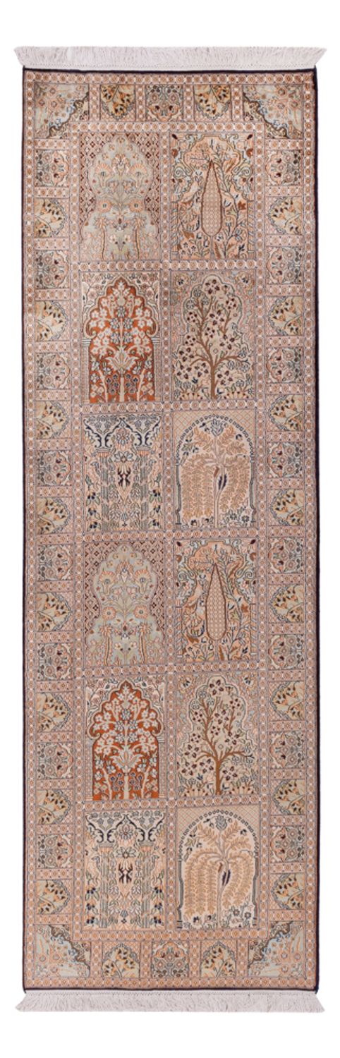 Kašmírské hedvábí Koberec 79x259cm - Orientální koberec - béžová
