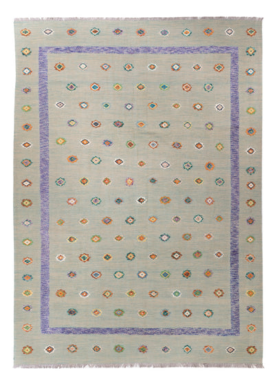 Kilim Maimana Koberec 256x357cm - Vlněný koberec - šedá