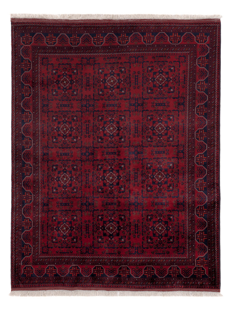 Afghánský koberec 151x195cm - Orientální koberec - červená