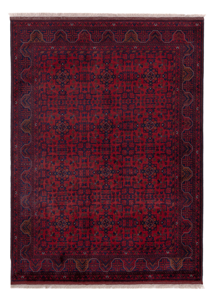 Afghánský koberec 147x203cm - Orientální koberec - červená
