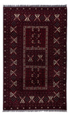 Afghánský koberec 150x249cm - Orientální koberec - Obdélníkový / Tmavě červená / 150 x 249 cm Obdélníkový
