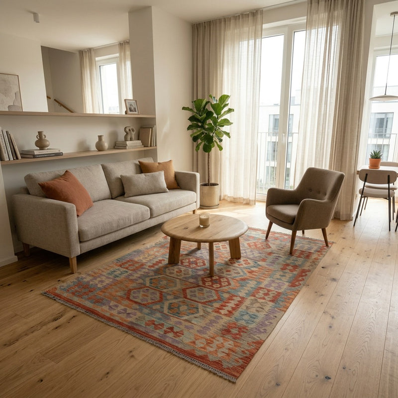 Kilim Maimana Koberec 192x146cm - Vlněný koberec